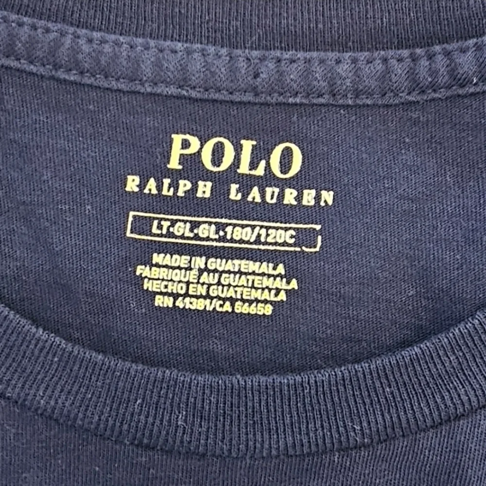 Polo Ralph Lauren Polo Bear Crewneck Tee Navy Football Preppy Size LT
